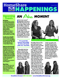 HomeShare  August 2014 HAPPENINGS had an aha moment!”