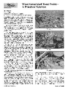 Wind Generated Tonal Noise A Practical Solution R T Benbow Principal Consultant, DickBenbow& Associaln Ply Limi ted Member firm All$t. Association of ACOUSlic.l Consultants