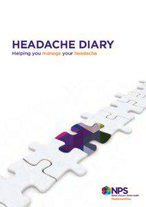Headache diary Helping you manage your headache