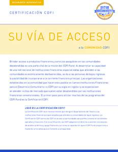 D O C U M E N T O I N F O R M AT I V O  CERTIFICACIÓN CDFI SU VÍA DE ACCESO