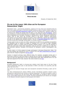 EUROPEAN COMMISSION  PRESS RELEASE Brussels, 25 September[removed]Fly me to the moon: 300 cities set for European