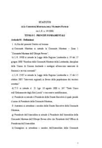 STATUTO della COMUNITÀ MONTANA DELL’OLTREPÒ PAVESE (ex L.R. n[removed])