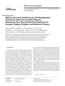 ENETS Consensus Guidelines Neuroendocrinology 2012;95:157–176 DOI: [removed] Published online: February 15, 2012