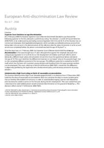 European Anti-discrimination Law Review No[removed]Austria Case law Supreme Court decisions on age discrimination