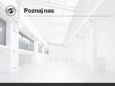 Poznaj nas  Opis miejsca Pin-Up Studio to wyjątkowa przestrzeń eventowa w samym centrum Warszawy, w 2013 roku poszerzona o nowe hale.