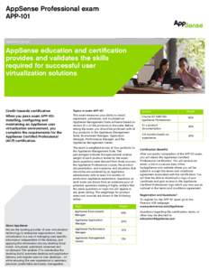 AppSense Professional exam APP-101 AppSense training  AppSense education and certification