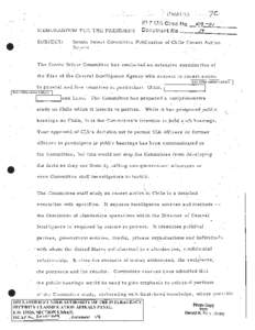 Memorandum for the President on Senate Select Committee Publication of Chile Covert Action Report 1975