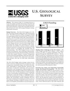 U.S. Geological Survey USGS Funding Mission – The mission of the U.S. Geological Survey is to provide reliable scientific information to describe and