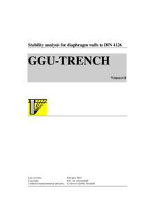 Stability analysis for diaphragm walls to DIN[removed]GGU-TRENCH VERSION 8  Last revision: