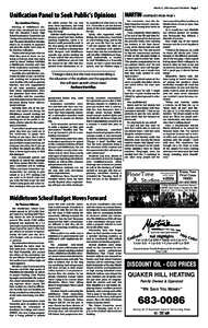 March 27, 2014 Newport This Week Page 7  Unification Panel to Seek Public’s Opinions By Jonathan Clancy Reacting to Middletown residents who complained last week that the Newport County High