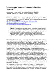 Sociolinguistics / Academia / Interdisciplinary fields / Industry Canada / Social Sciences and Humanities Research Council / Critical discourse analysis / Discourse / Linguistics / Science / Discourse analysis