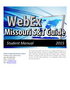 WebEx Missouri S&T Student Guide