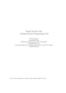 Nuweb Version 1.0b1 A Simple Literate Programming Tool Preston Briggs1  HTML scrap generator by John D. Ramsdell 