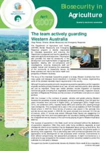 April  Biosecurity in Agriculture Quarterly electronic newsletter