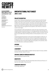   2 E 91ST STREET NEW YORK NY[removed]ARCHITECTURAL FACT SHEET