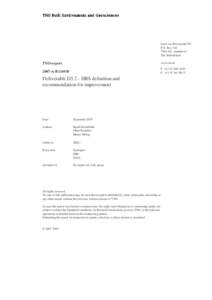 Laan van Westenenk 501 P.O. BoxAH Apeldoorn The Netherlands  TNO-report