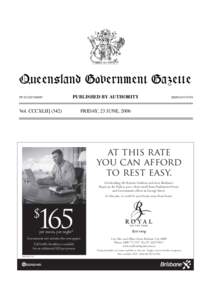 QueenslandGovernment Government Gazette Queensland Gazette PP[removed]