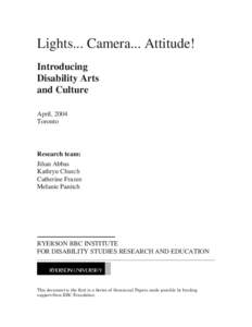 Disability Arts & Culture: The Road Forward