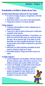 Nutrition Education Infant Card #5 (Spanish) - Ensenando a su Bebe a Tomar de un Vaso