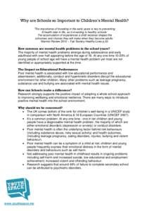 Medicine / Positive psychology / Abnormal psychology / Mental disorder / Emotional and behavioral disorders / Peer support / Illness / Psychological resilience / Katherine Weare / Health / Psychiatry / Mental health