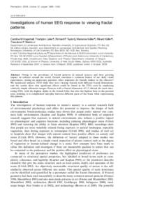 Perception, 2008, volume 37, pages 1488 ^ 1494  doi:[removed]p5918 Investigations of human EEG response to viewing fractal patterns