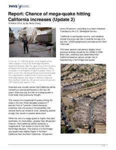 Report: Chance of mega-quake hitting California increases (Update 2)