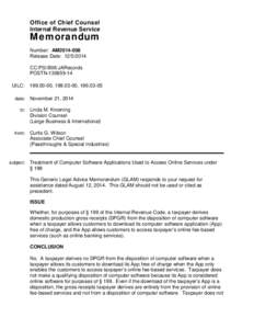 Office of Chief Counsel Internal Revenue Service Memorandum Number: AM2014-008 Release Date: [removed]