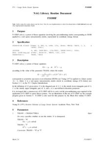 F11 – Large Scale Linear Systems  F11DDF NAG Library Routine Document F11DDF