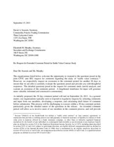 September 15, 2011 David A. Stawick, Secretary, Commodity Futures Trading Commission Three Lafayette Centre 1155 21st Street, NW Washington, DC 20581