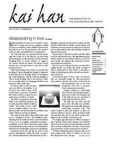kai han  the newslet ter of the albuquerque zen center  vol. 10, no. 5  spring 2010