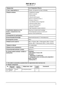 PHY-M-VF 5 Effective WSModule title:  Low Temperature Physics