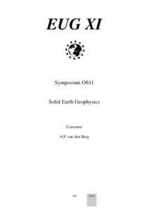 EUG XI  Symposium OS11 Solid Earth Geophysics