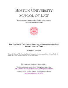 BOSTON UNIVERSITY SCHOOL OF LAW WORKING PAPER SERIES, PUBLIC LAW & LEGAL THEORY