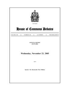 CANADA  House of Commons Debates VOLUME 140  ●