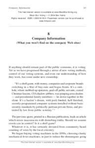Company Information  63 This free internet version is available at www.BlackBoxVoting.org Black Box Voting — © 2004 Bev Harris