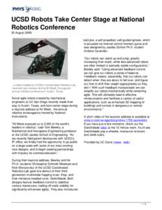 UCSD Robots Take Center Stage at National Robotics Conference