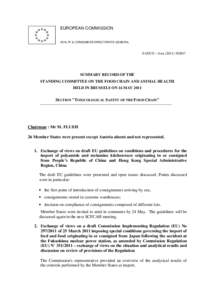 EUROPEAN COMMISSION HEALTH & CONSUMERS DIRECTORATE-GENERAL SANCO – Ares[removed]SUMMARY RECORD OF THE