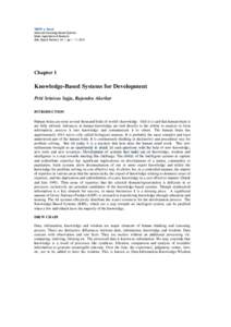 TMRF e-Book Advanced Knowledge Based Systems: Model, Applications & Research (Eds. Sajja & Akerkar), Vol. 1, pp 1 – 11, 2010  Chapter 1
