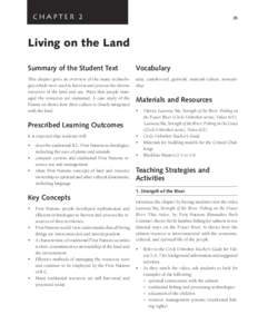 CHAPTER[removed]Living on the Land Summary of the Student Text