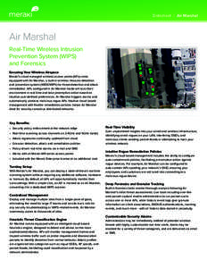 Datasheet | Air Marshal  Air Marshal Real-Time Wireless Intrusion Prevention System (WIPS) and Forensics