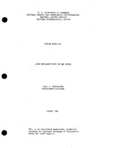 U. S. DEPARTMENT OF COMMERCE NATIONAL OCEANIC AND ATMOSPHERIC ADMINISTRATION NATIONAL WEATHER SERVICE NATIONAL METEOROLOGICAL CENTER  OFFICE NOTE 241