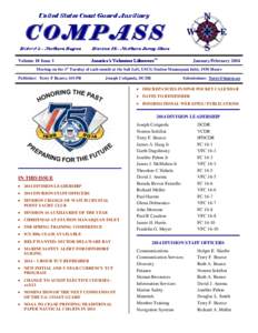 United States Coast Guard Auxiliary  COMPASS District 5 – Northern Region  Volume 18 Issue 1