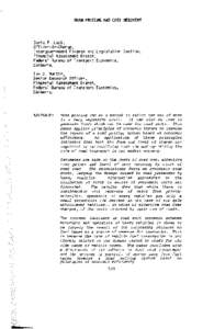 ROAD PRICING AND COST RECOVERY  Oavid PLuck, Offi cer-i n-Char ge, Intergovernment Finance and Legislation Section, Financial Assessment Branch,