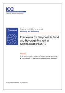 Framework  Marketing and Advertising Framework for Responsible Food and Beverage Marketing