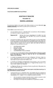 2PROVINCE DE QUÉBEC  VILLE DE SALABERRY-DE-VALLEYFIELD ADOPTION ET REGISTRE RÈGLEMENT 253