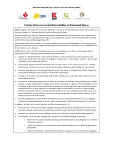 Microsoft Word - Final ACDPA position statement on restaurant menu labelling.doc
