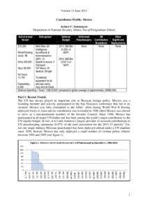 Version 13 June 2013 Contributor Profile: Mexico Arturo C. Sotomayor Department of National Security Affairs, Naval Postgraduate School Active armed forces 1