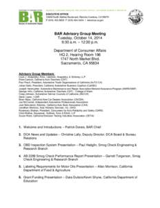 BUSINESS, CONSUMER SERVICES, AND HOUSING AGENCY • GOVERNOR EDMUND G. BROWN JR.  EXECUTIVE OFFICE[removed]North Mather Boulevard, Rancho Cordova, CA[removed]P[removed]F[removed]I www.bar.ca.gov