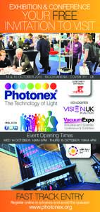 EXHIBITION & CONFERENCE  YOUR FREE INVITATION TO VISIT  14 & 15 OCTOBER 2015 · RICOH ARENA · COVENTRY · UK