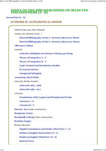 Index of the Bibliographies on Selected Philosophers �K